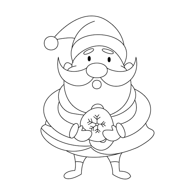 santa claus with christmas ball vector isolated on white background. xmas vector. happy santa claus