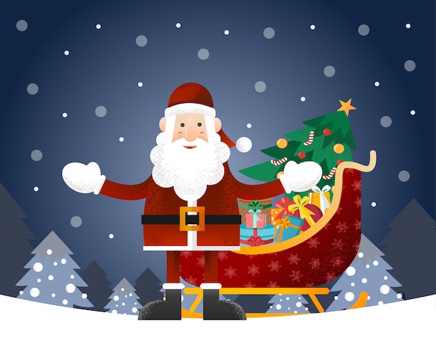 Santa Claus with Christmas Sleigh