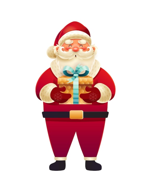 Santa claus with gift box