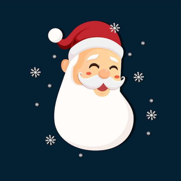 Santa Claus with Merry Christmas lettering design. Creative Concept for holiday greeting.