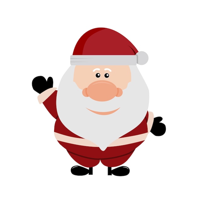 Santa Claus with a raised right hand. Cartoon character