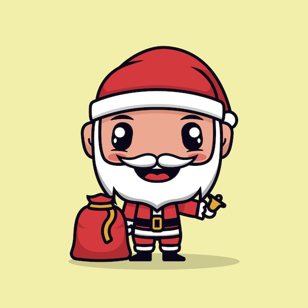 santa claus with sack and bell