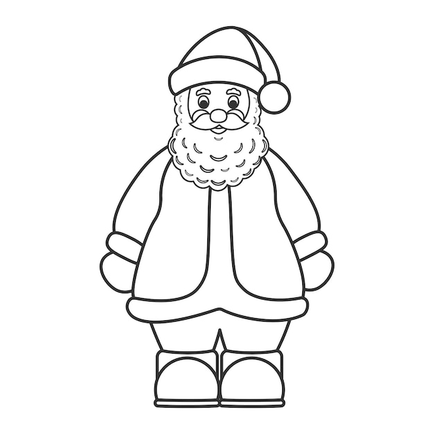 Santa claus zwart-wit overzicht vectorillustratie kleurboek voor kinderen