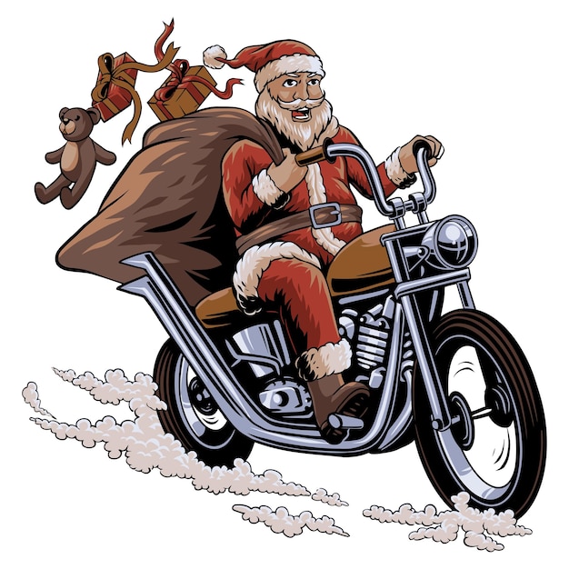 Vettore santa clause ride