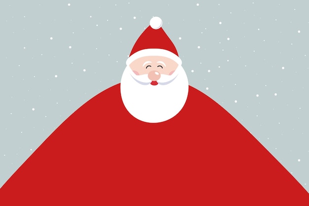 Vector santa cute cartoon big body copy space for greetings background