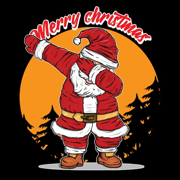 Santa dancing Dab  illustration