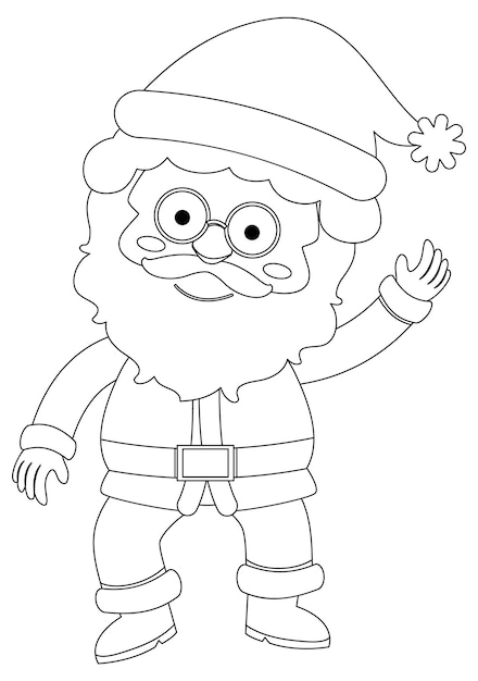 Santa doodle outline for colouring