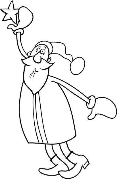 santa en kerstster kleurboek