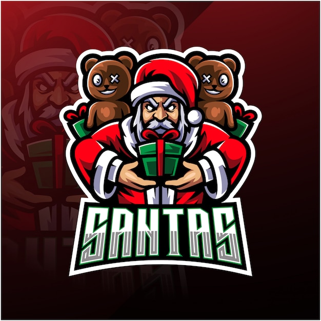 Santa esport mascot logo