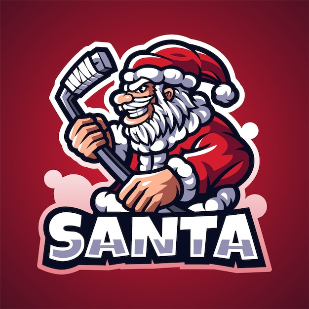 Santa esport mascotte logo