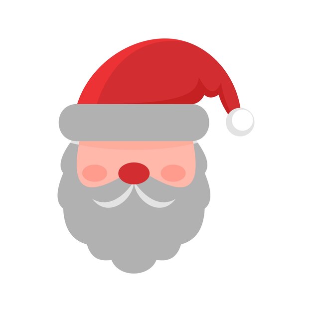 Santa face icon flat illustration of santa face vector icon for web design