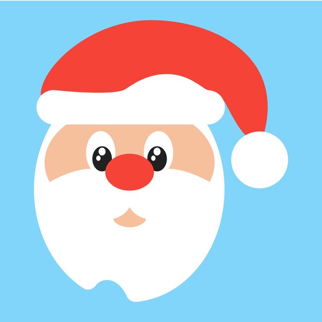 Vector santa flat icon sign vector illustration isolated on light blue background