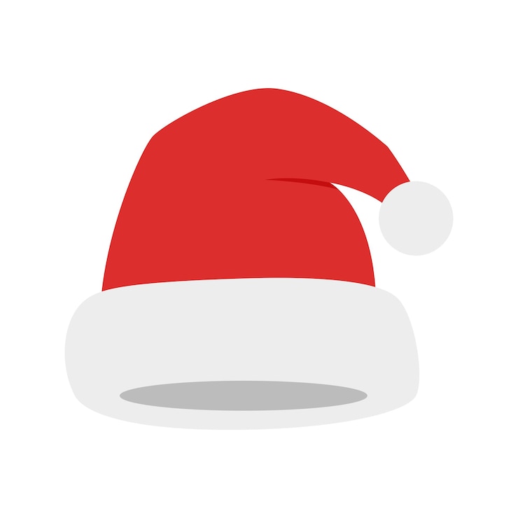 Vector santa hat isolated on white background
