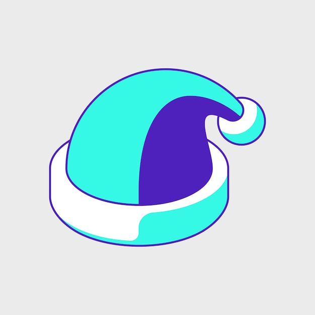 Vector santa hat isometric vector icon illustration