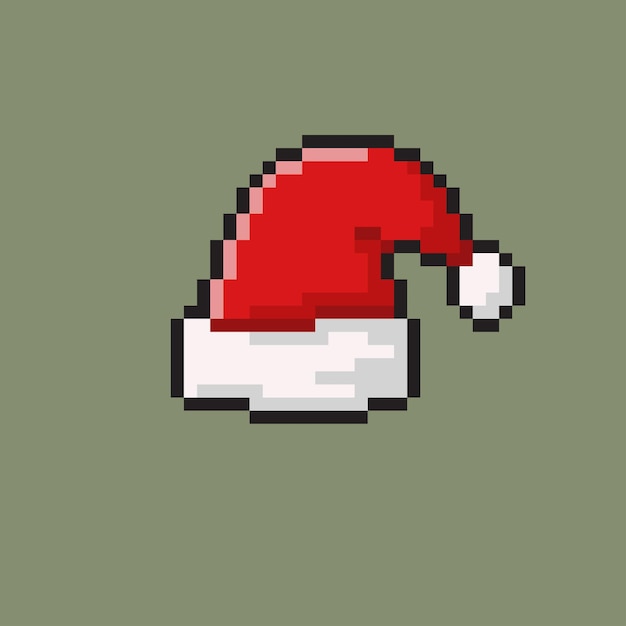 Santa hat with pixel art style