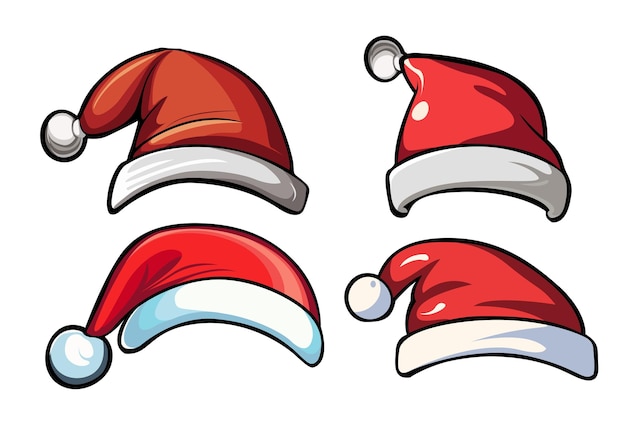 Vector santa hats mascot design