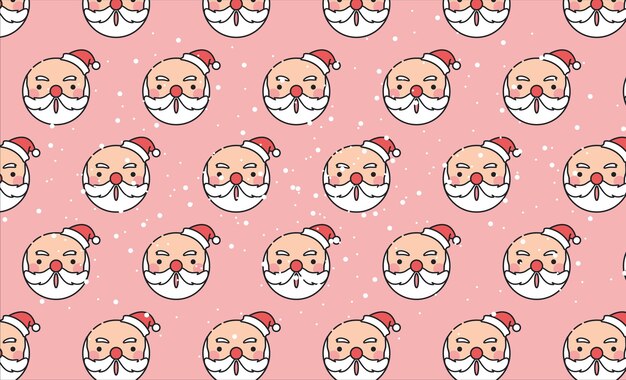 Santa head seamless pattern