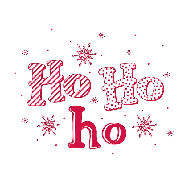 Vector santa ho ho ho with snowflakes-christmas vector design