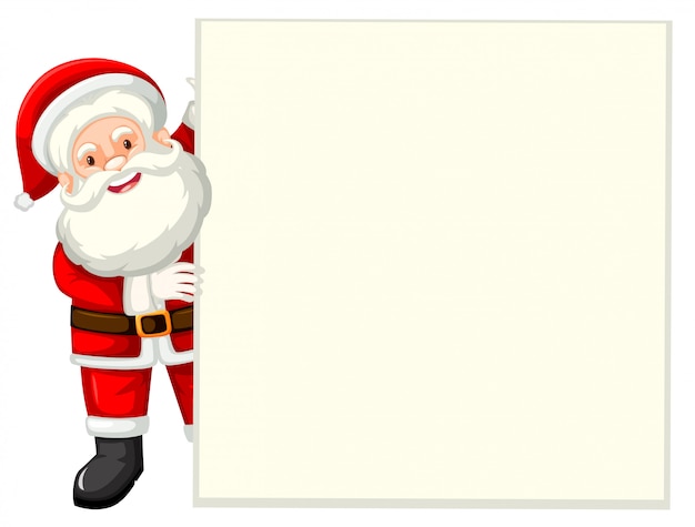 Santa holding white paper
