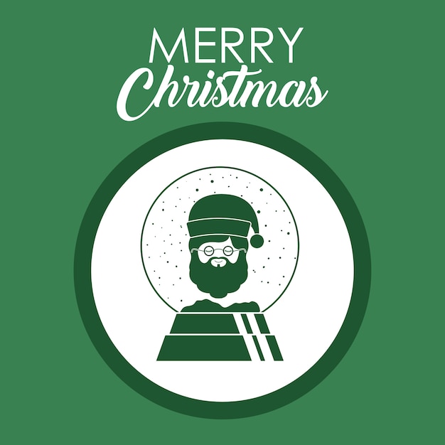 Santa inside circle icon