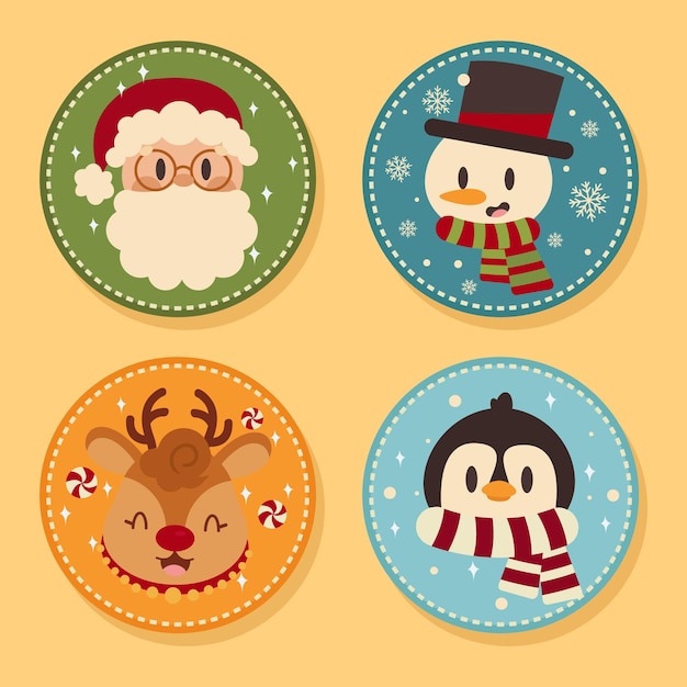 Vector santa label collectie