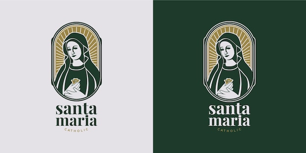 산타 마리아 가톨릭 Cristiani 현대 로고 디자인 영감