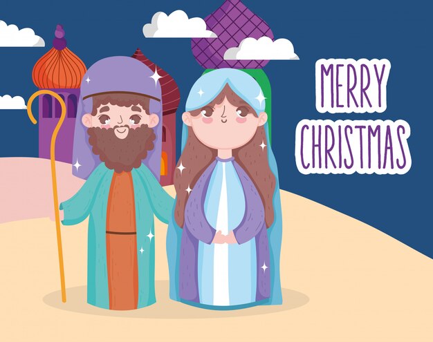 Santa Maria e Giuseppe presepe presepe, buon natale