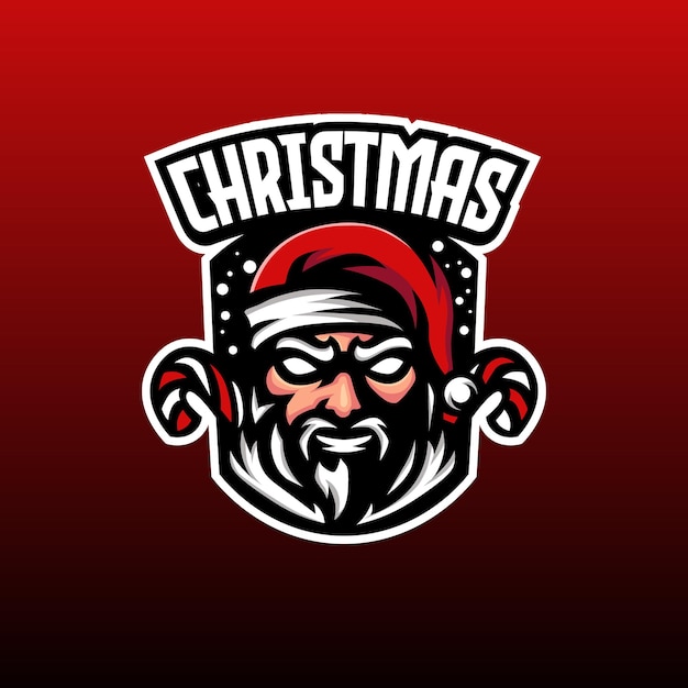 Vector santa mascot esport logo design