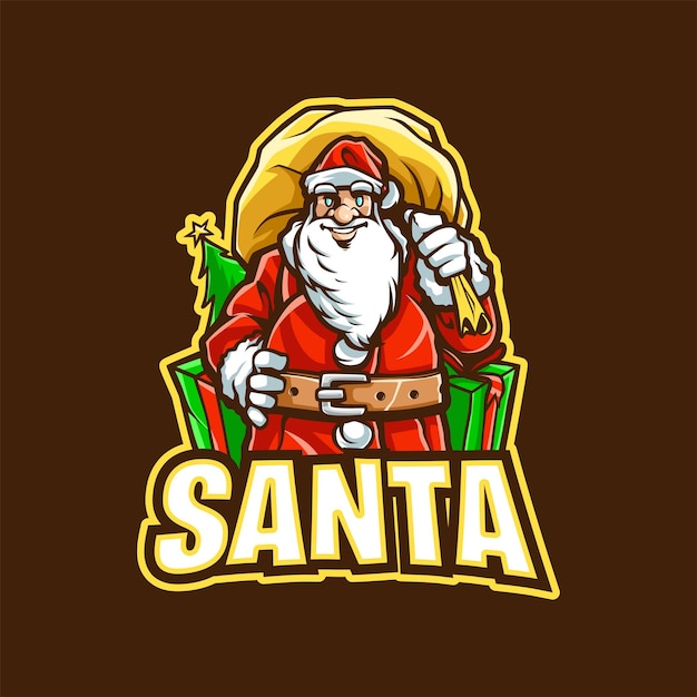 Логотип santa mascot для киберспорта и спорта