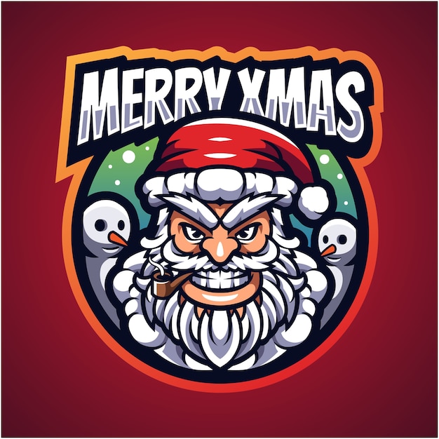 Logo della mascotte di babbo natale