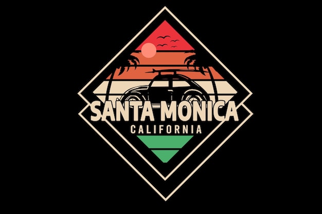 Santa monica california color orange and green light brown