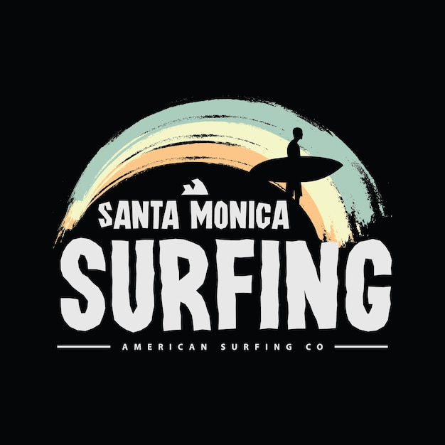 Vector santa monica illustratie typografie. perfect voor het ontwerpen van t-shirts