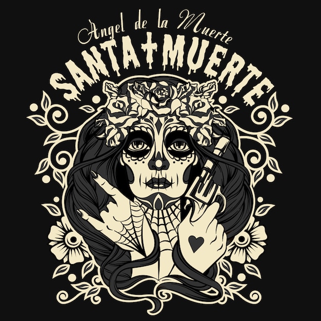 Personaggio di santa muerte halloween