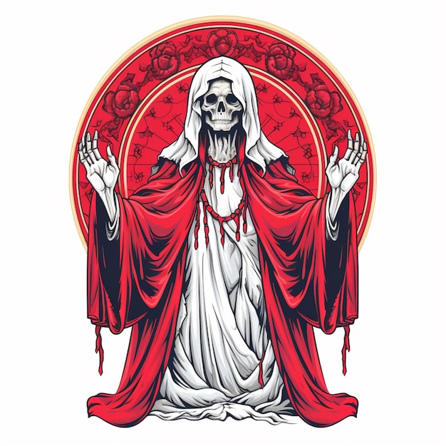 Vector santa muerte teken cartoon vector