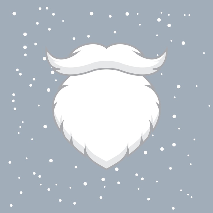 Vector 산타 콧수염과 수염