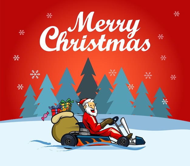 Saluti di natale di santa racer