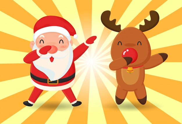 Santa and reindeer