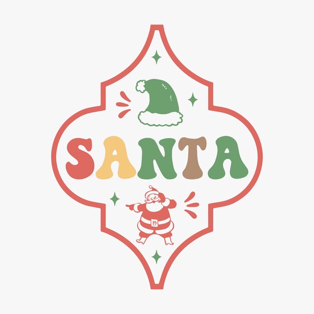 Santa retro svg t shirt design