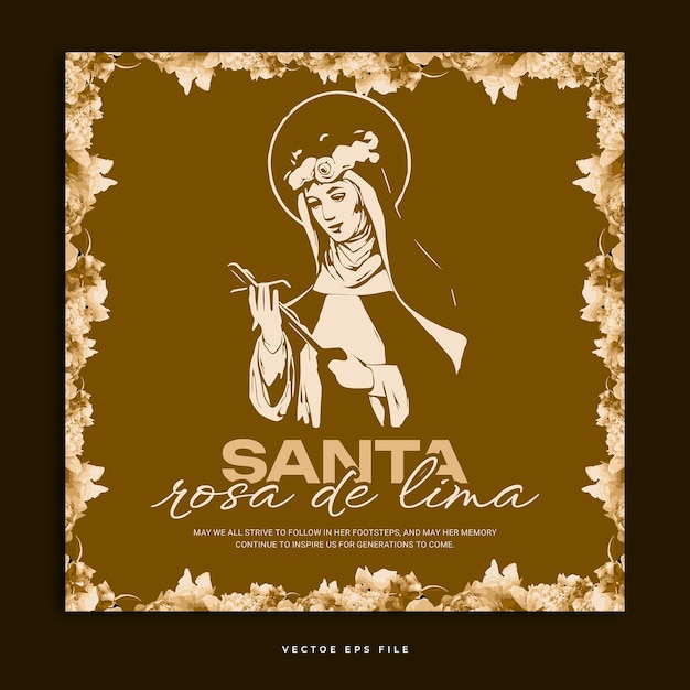 Santa rosa de lima social media instagram post template