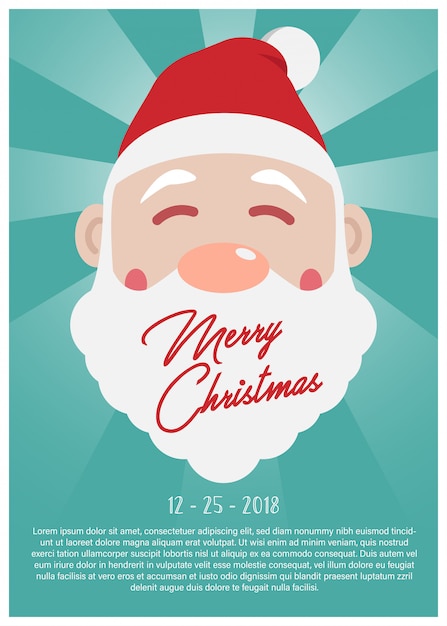 Vector santa's face merry christmas