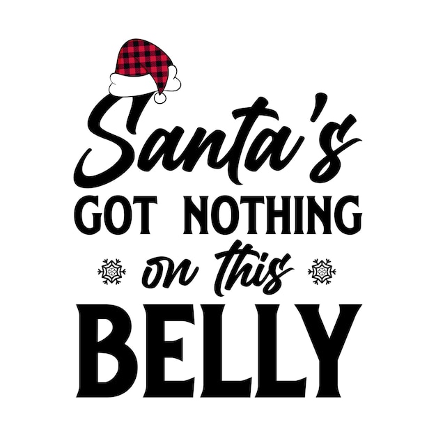 サンタはこの腹のクリスマス t シャツのデザインに何も持っていません。