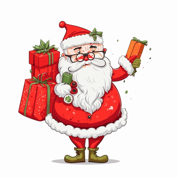 Santa's Lap Christmas Vector Illustration