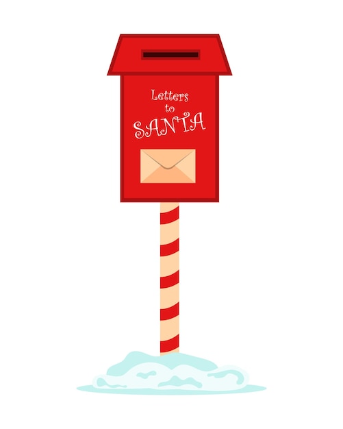 Почтовый ящик Санты для писем с пожеланиями Векторная иллюстрация