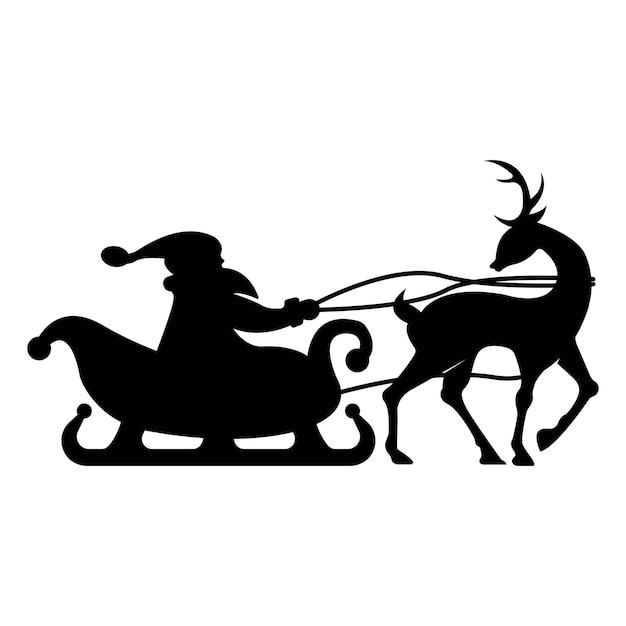 Santa's sleigh and Christmas reindeer