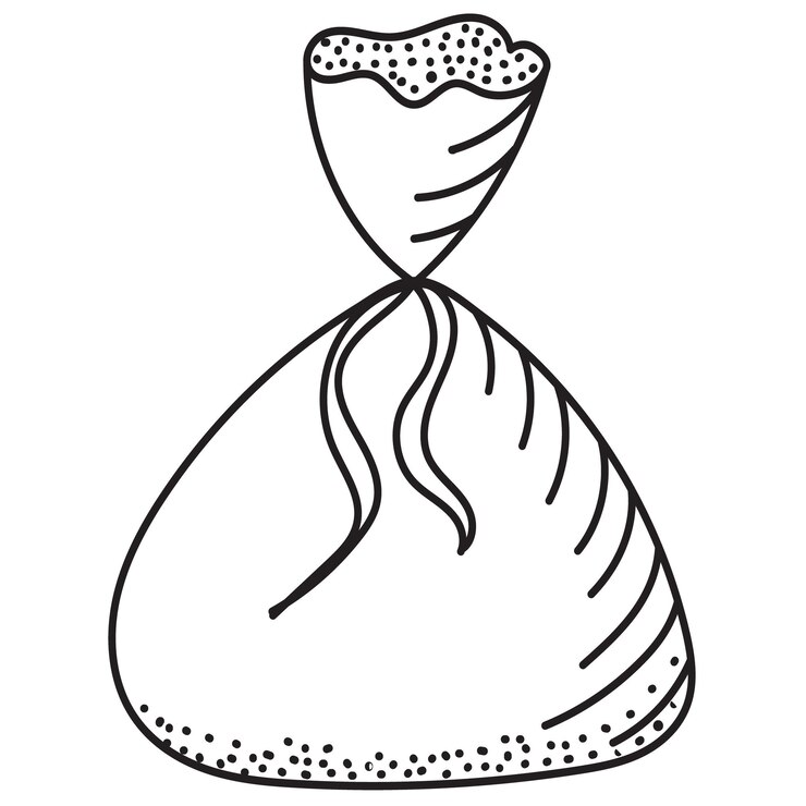 Vector santa sack doodle drawing vector isolated