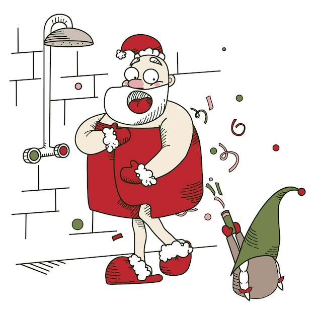 Santa scared in the bathroom