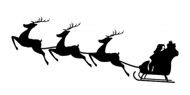 Santa sled silhouette