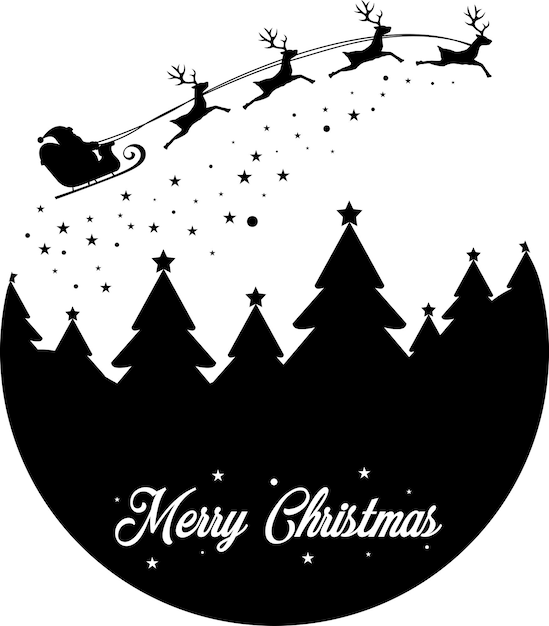 Santa Sleigh SVG Reindeer