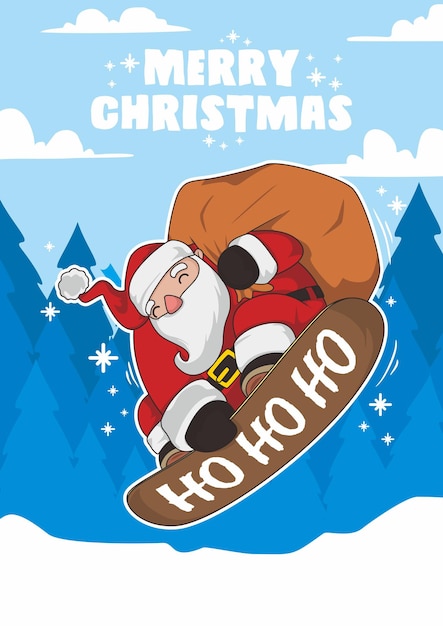 Santa snowboard delivery gift for kids