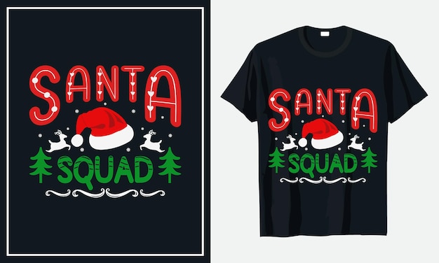 Santa squad christmas tshirt design premium vector